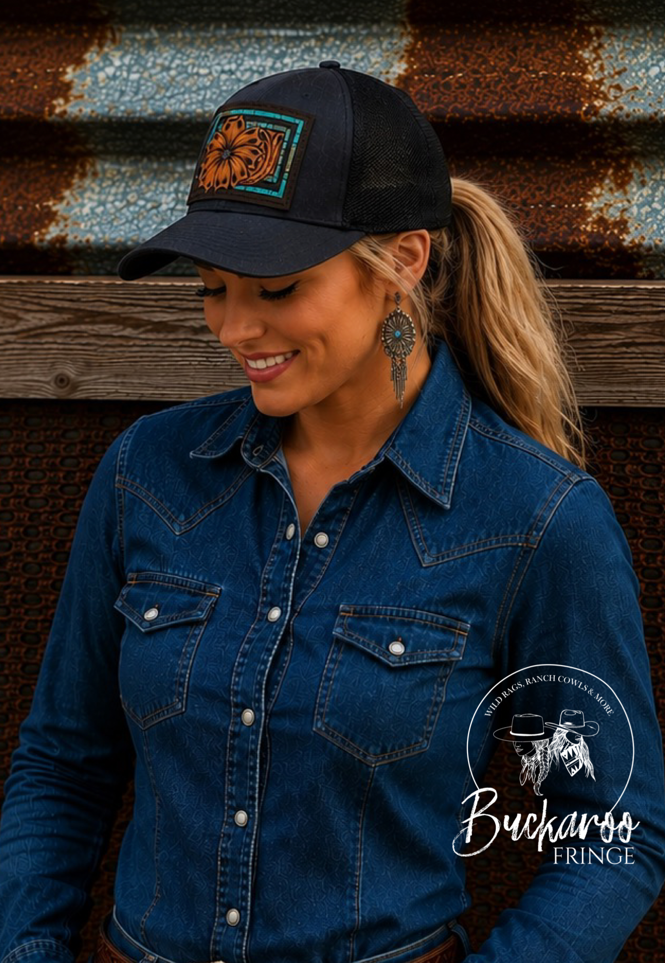 Hand-Tooled & Painted Trucker Caps
