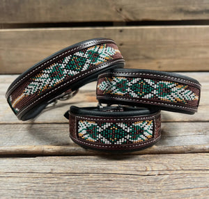 Brown & Green Beaded Collar