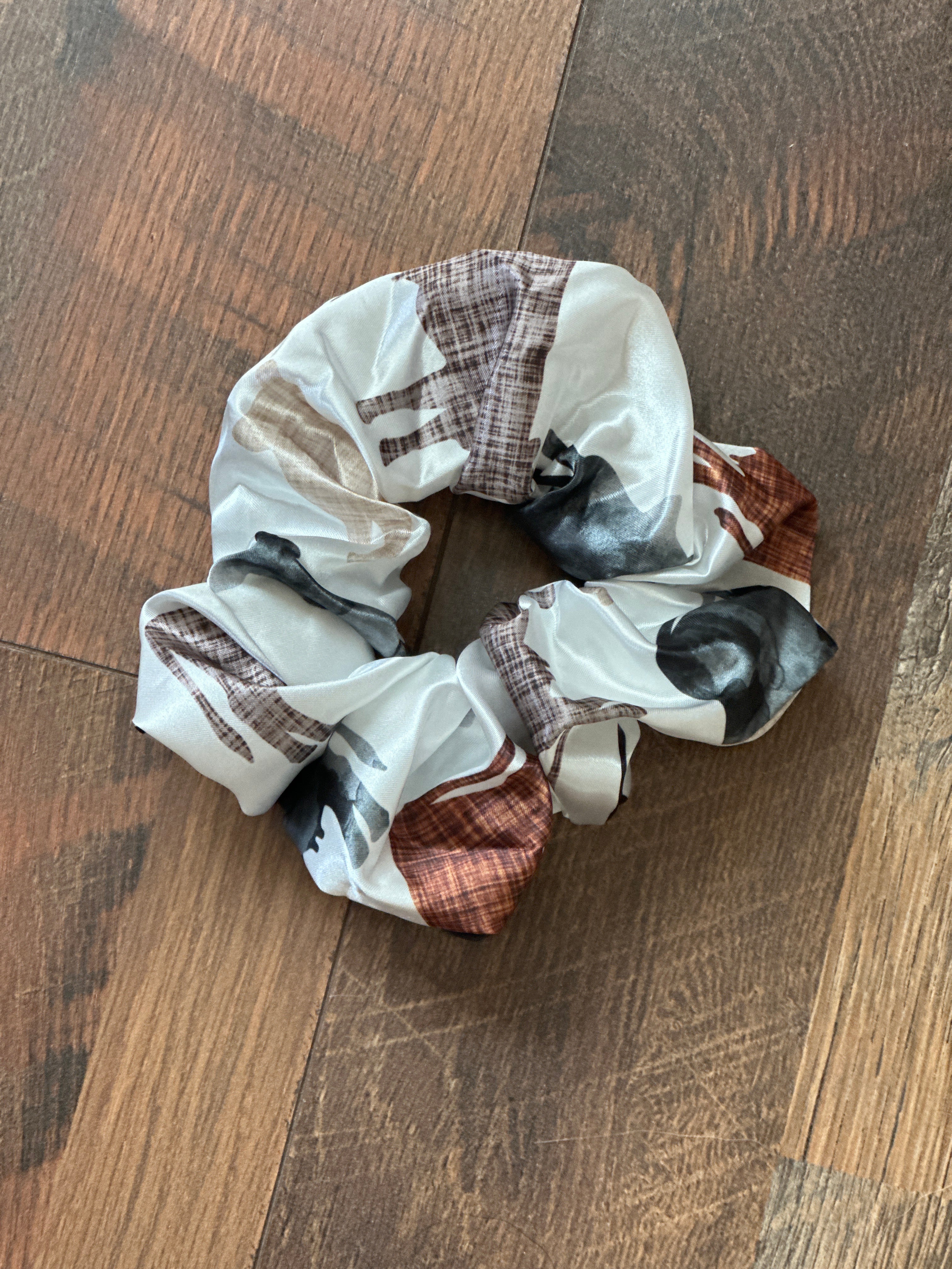 Neutral Cow Scrunchy