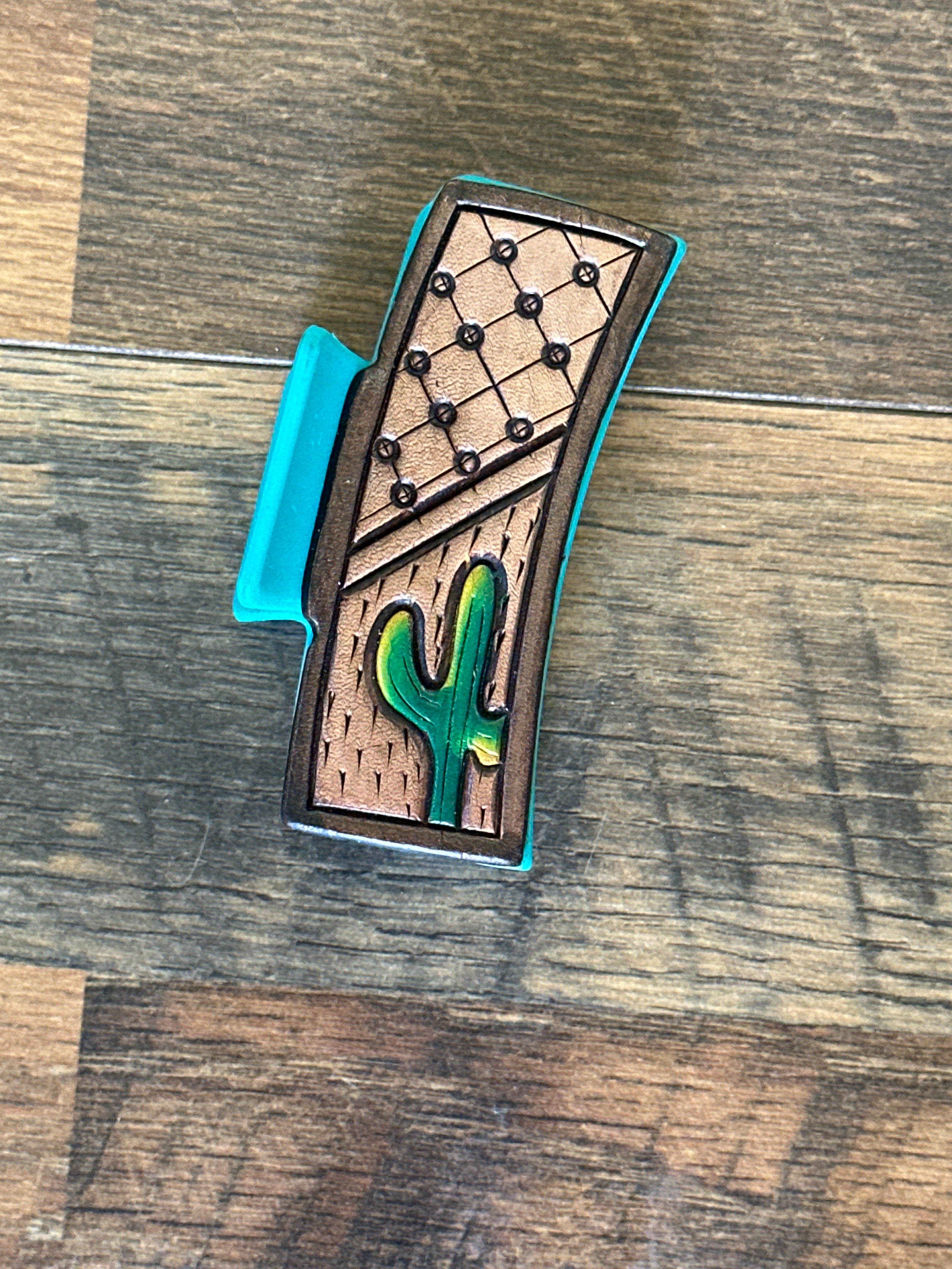 Cactus Leather Claw Clip