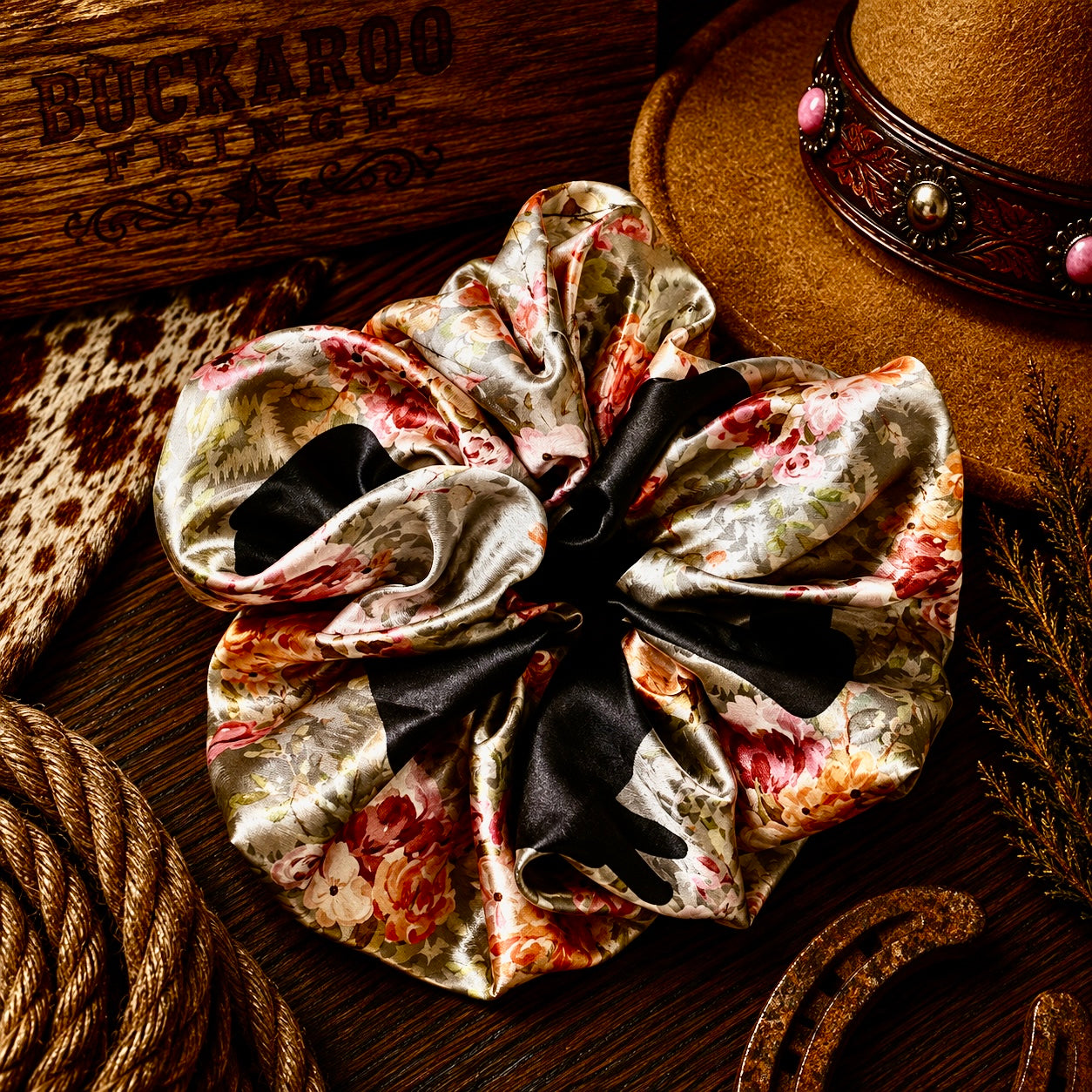 Floral Cow Scrunchy