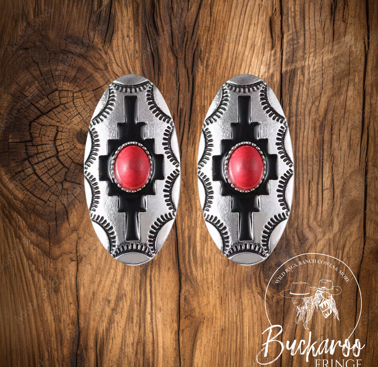 Red Aztec Studs