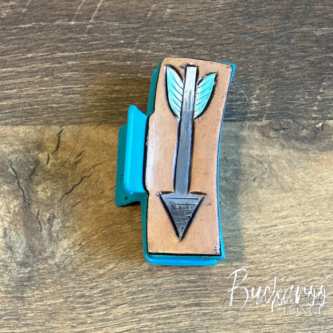 Arrow Leather Claw Clip
