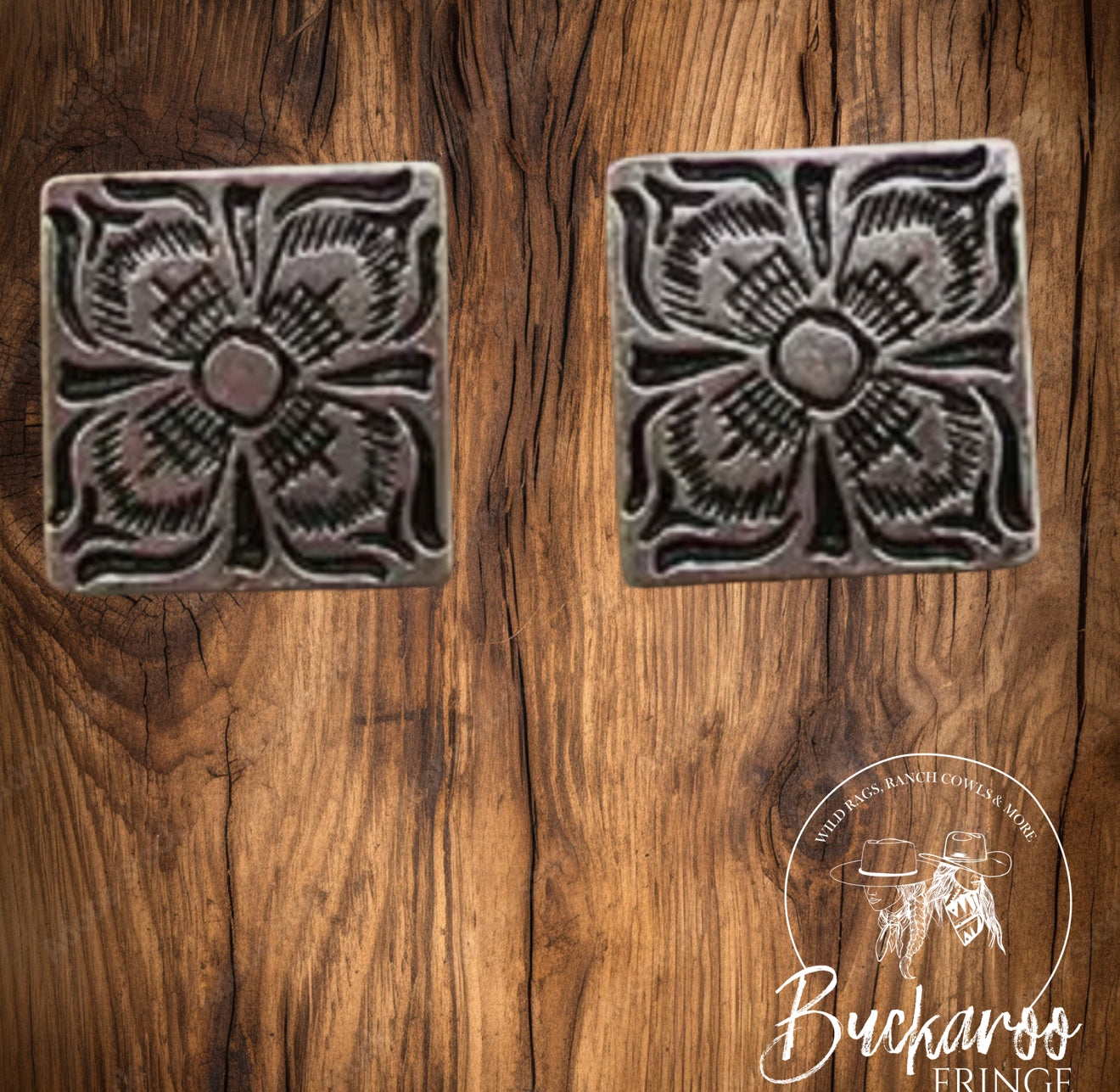 Floral Square Studs