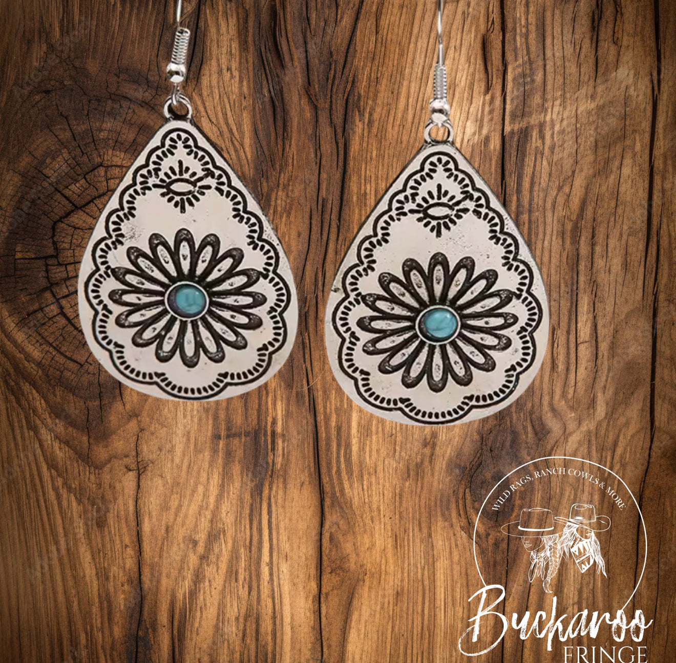 Turquoise Floral Earrings
