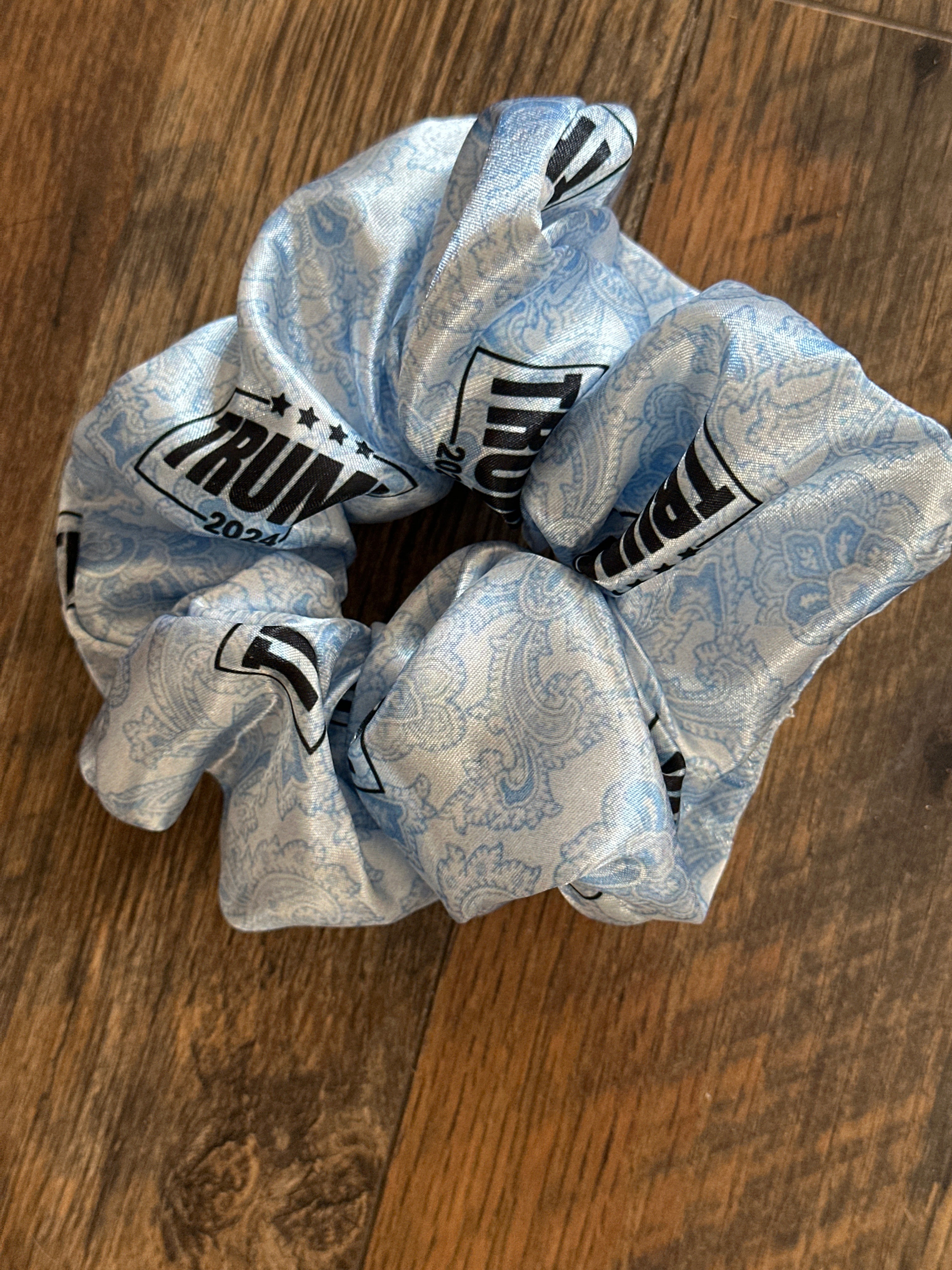 Trump Light Blue Scrunchy