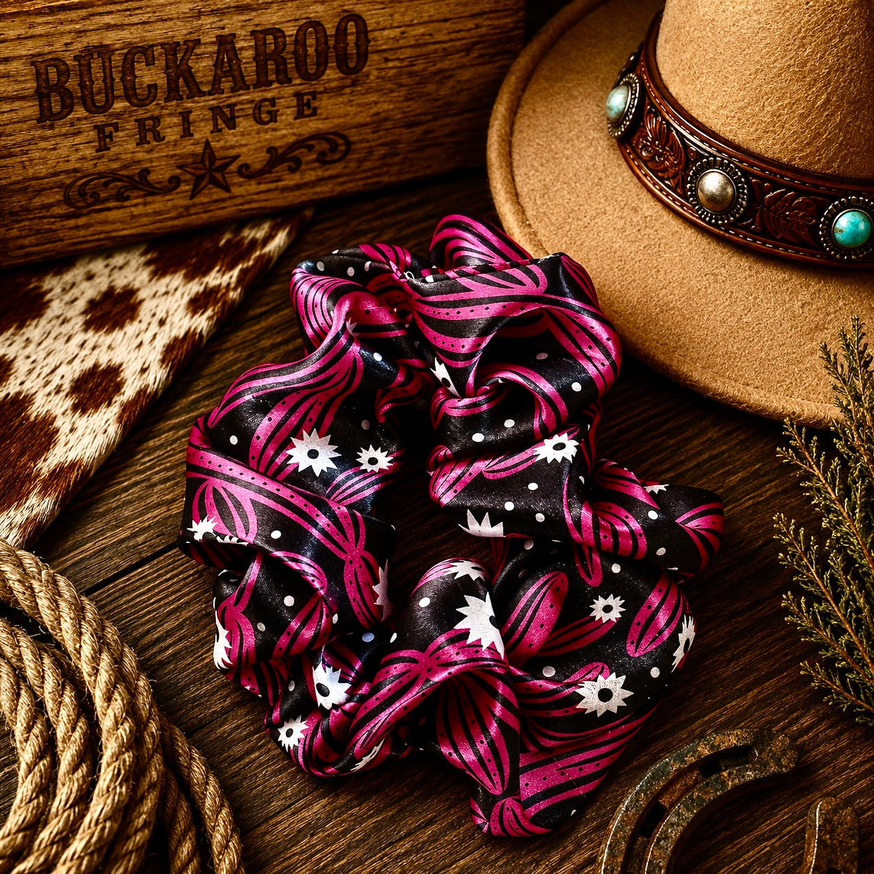 Pink Cactus Scrunchy