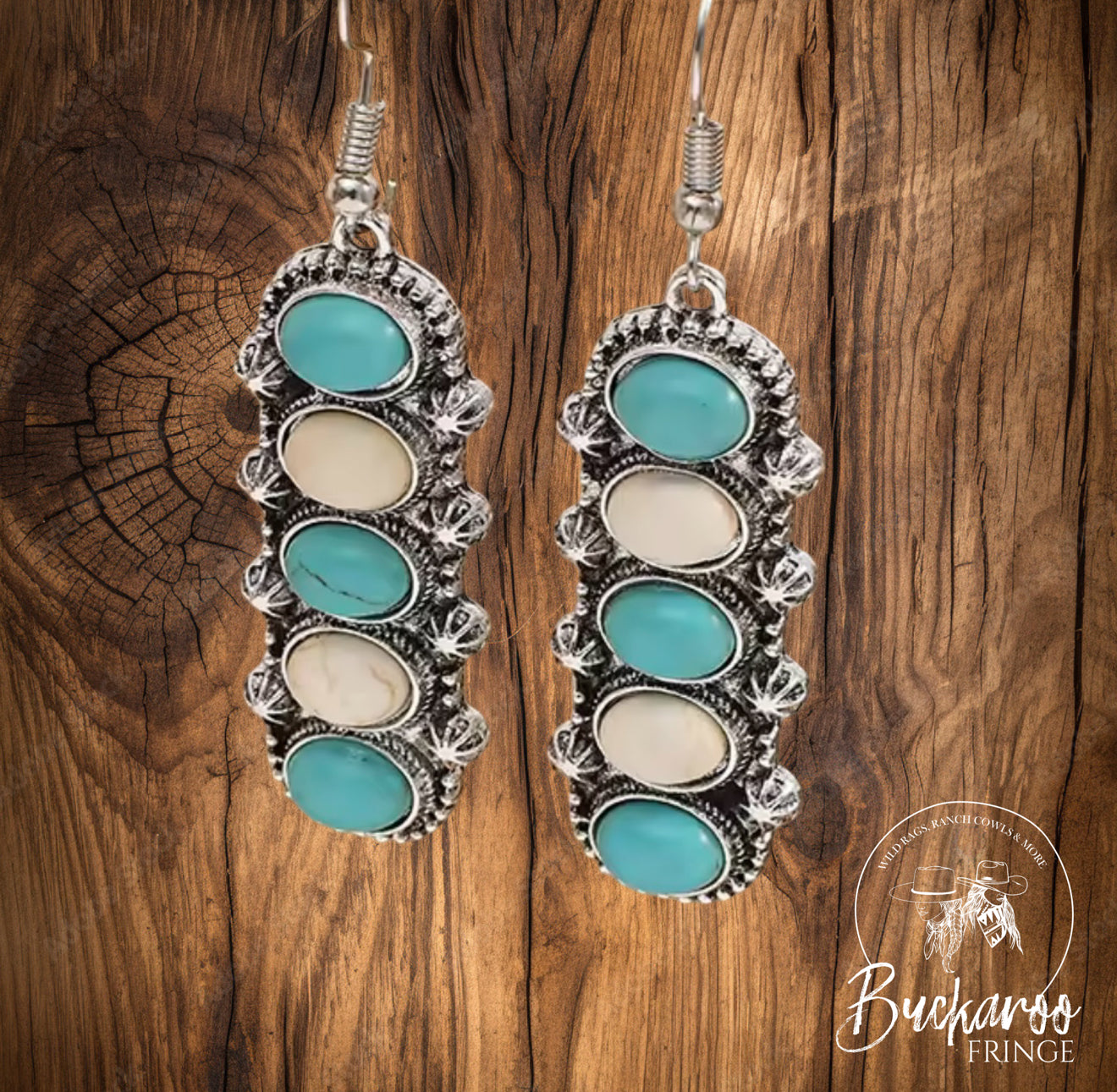 Turquoise & White Earrings