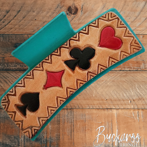Card Leather Claw Clip