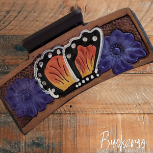 Butterfly Leather Claw Clip