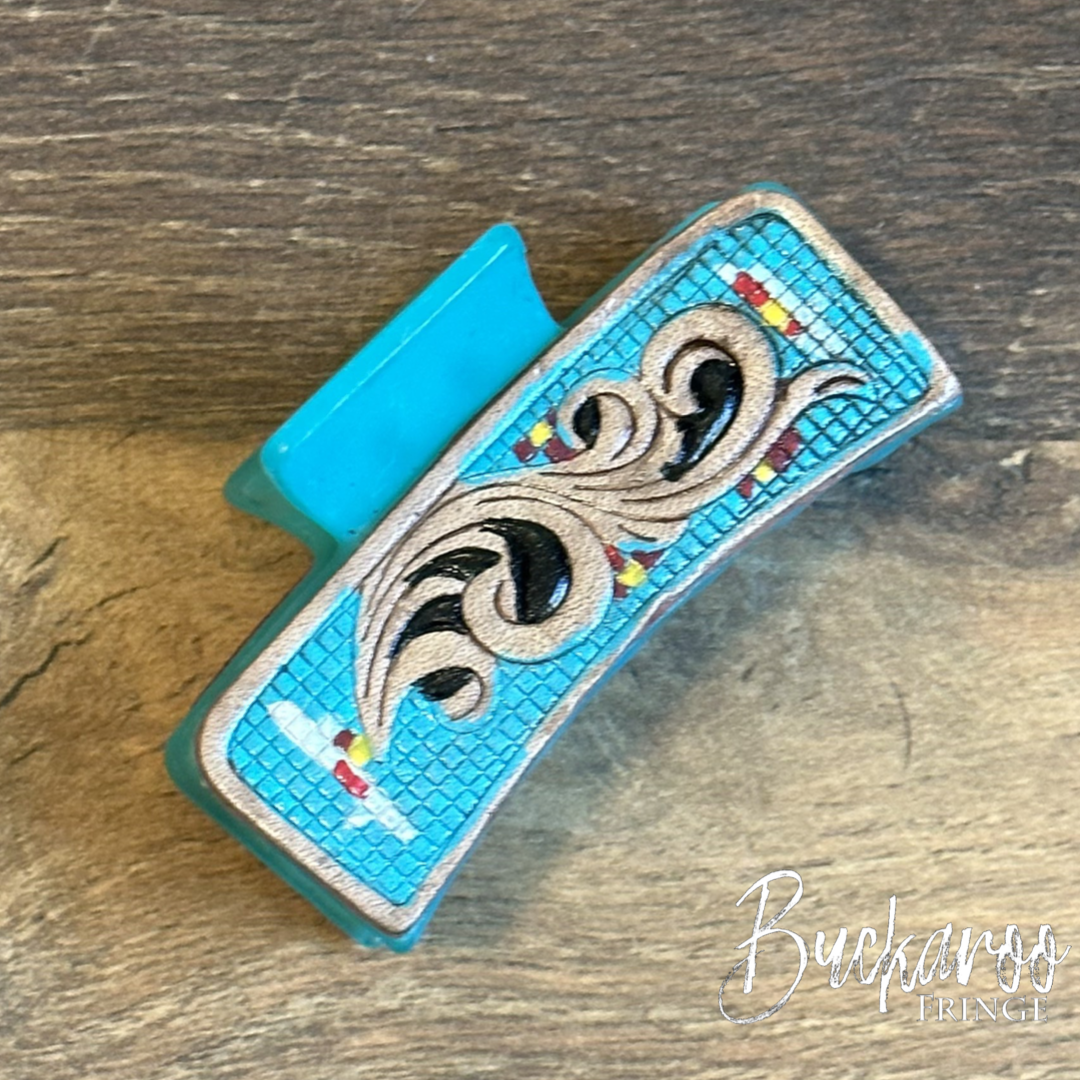 Leather Bead Claw Clip