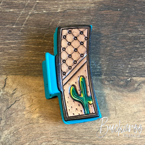 Quilted Cactus Claw Clip