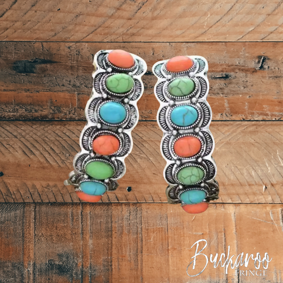 Colorful Half Hoop Dangles