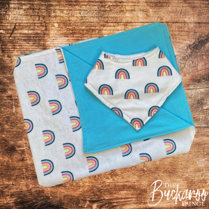 Rainbow Baby Blanket & Bandana Bib